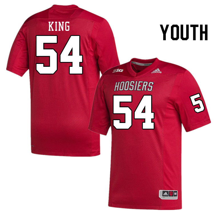 Youth #54 Caleb King Indiana Hoosiers College Football Jerseys Stitched-Crimson